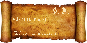 Válik Margit névjegykártya